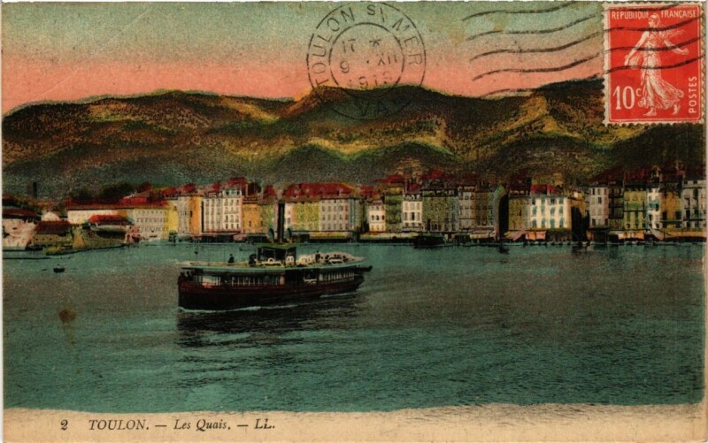 Carte postale ancienne Toulon Les Quais à Toulon