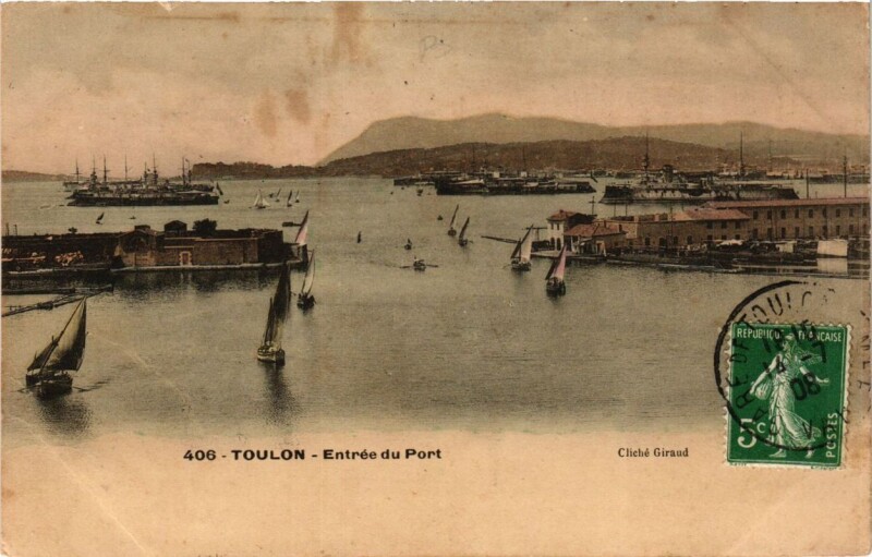 Carte postale ancienne Toulon Entrée du Port à Toulon