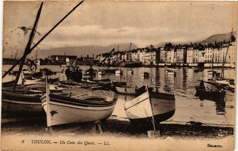Carte postale ancienne Toulon Un coin des quais à Toulon