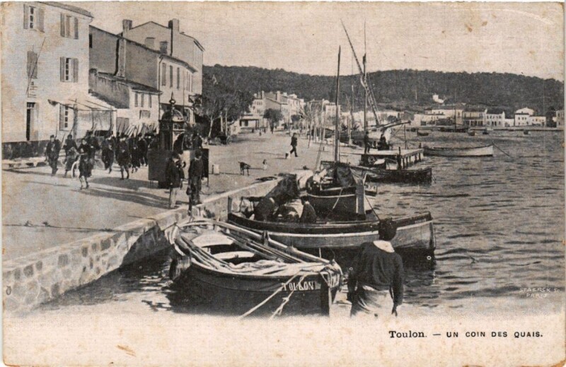 Carte postale ancienne Toulon Un coin des quais à Toulon