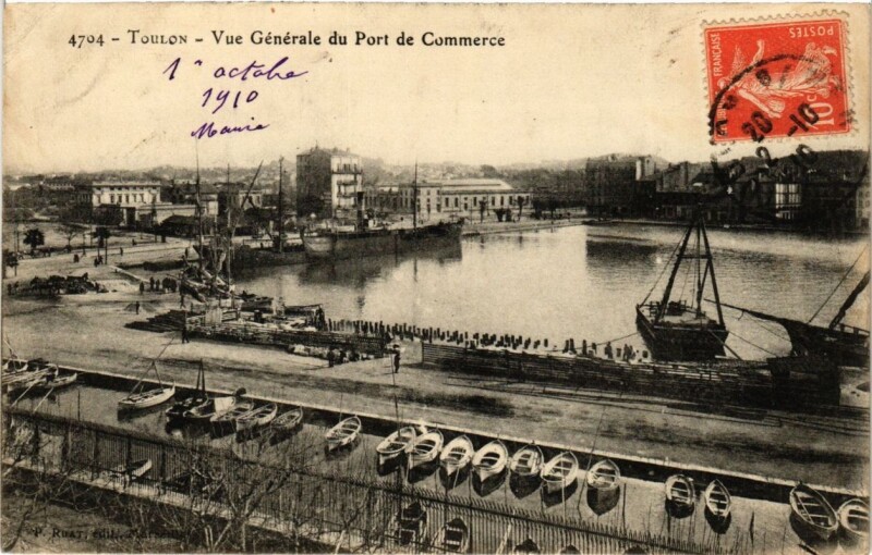 Carte postale ancienne Toulon Vue générale du Port de Commerce à Toulon