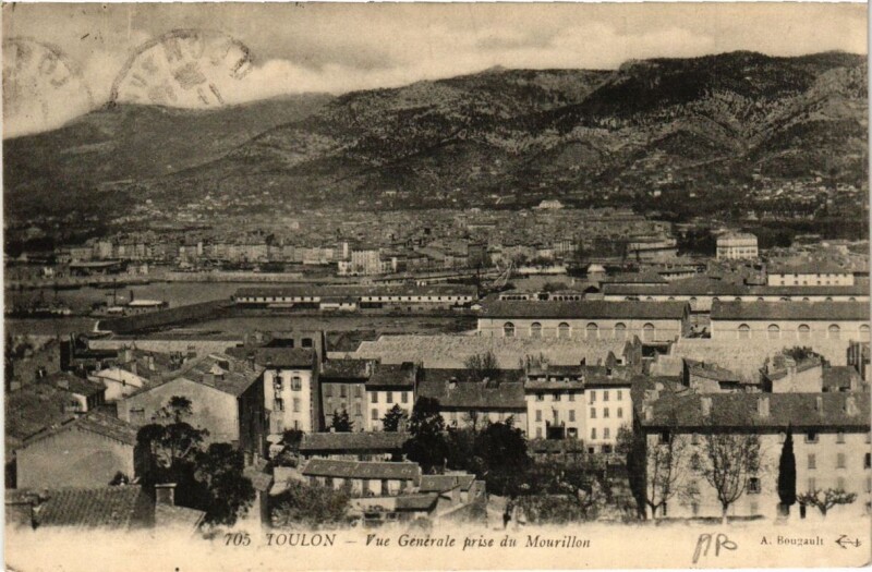 Carte postale ancienne Toulon Vue générale prise du Mourillon à Toulon