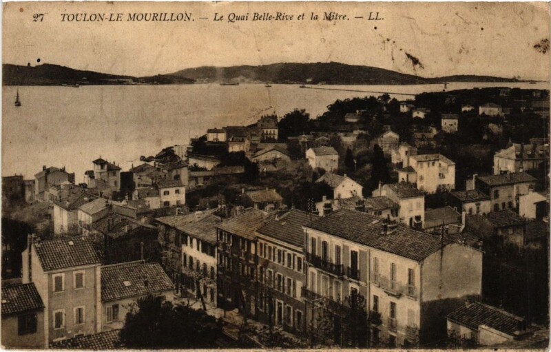 Carte postale ancienne Toulon Le Mourillon-Le Quai Belle Rive et la Mitre à Toulon