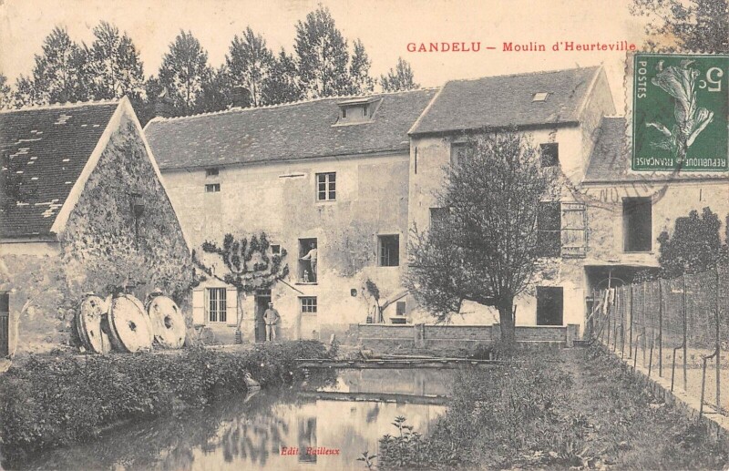 Carte postale ancienne Gandelu - Moulin D'Heurteville à Gandelu