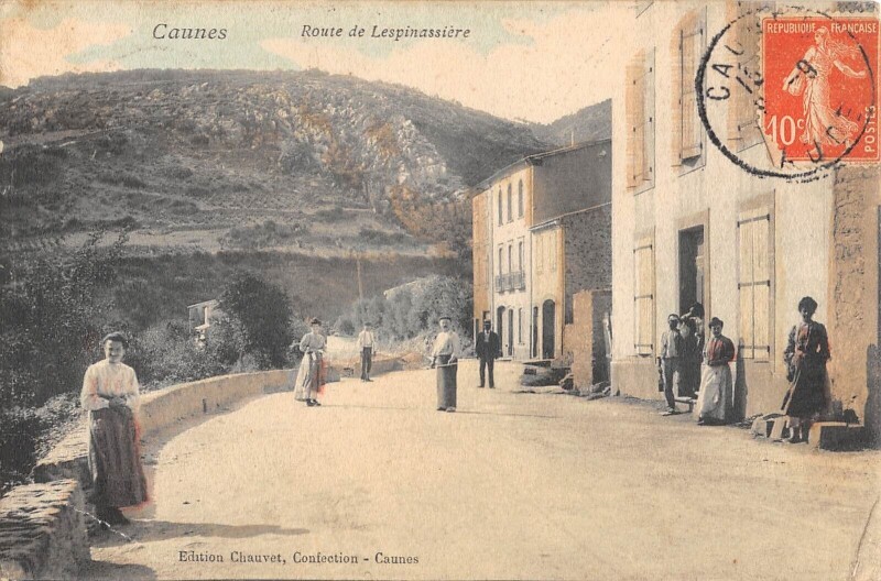 Carte postale ancienne Caunes - Route De Lespinassiere