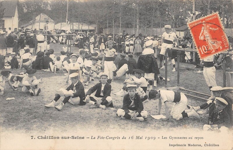 Carte postale ancienne Chatillon Sur Seine - La Fete Congres Du 16 Mai 1909 - Les Gymnastes Au R