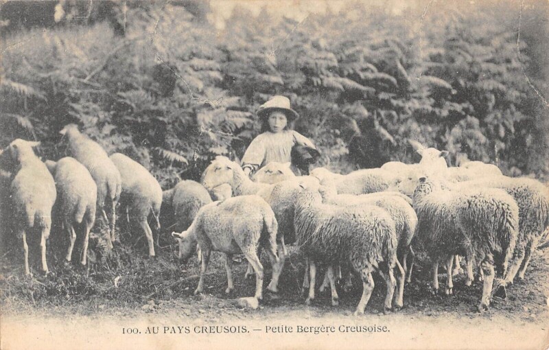 Carte postale ancienne Au Pays Creusois - Petite Bergere Creusoises