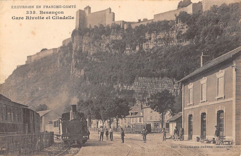 Carte postale ancienne Besancon - Gare Rivotte - Train