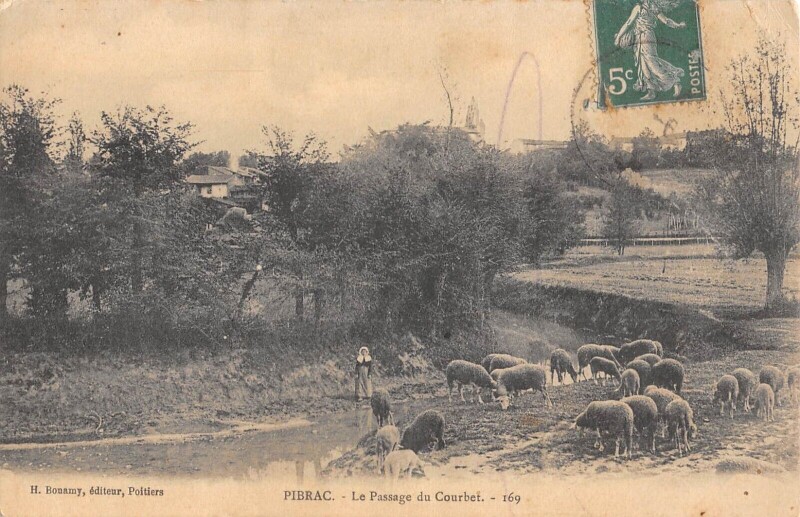 Carte postale ancienne Pibrac - Le Passage Du Courbet à Pibrac