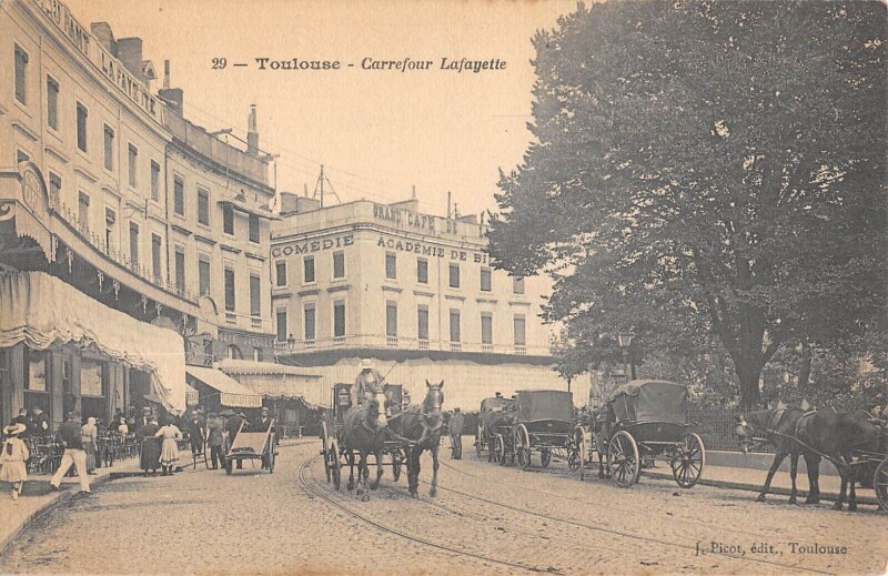 Carte postale ancienne Toulouse - Carrefour Lafayette à Toulouse