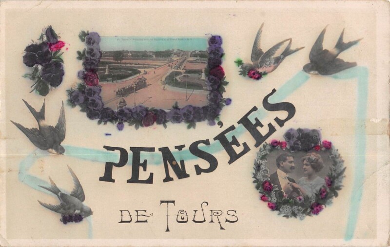Carte postale ancienne Pensees De Tours à Tours