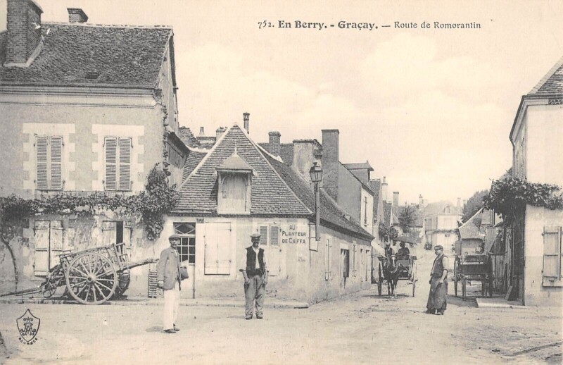 Carte postale ancienne En Berry - Gracay - Route De Romorantin