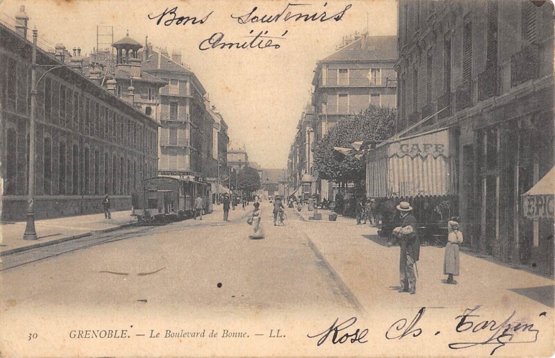 Carte postale ancienne Grenoble - Le Boulevard De Bonne à Grenoble