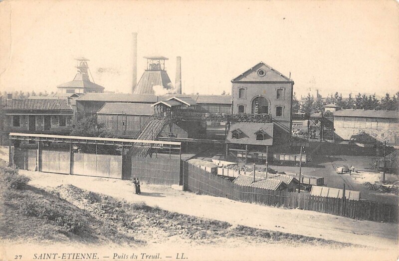 Carte postale ancienne Saint Etienne - Puits Du Treuil