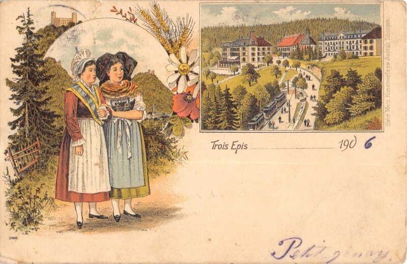 Carte postale ancienne 67 Drei Ahren - Trois Epis - Cpa Precurseur Aux Alsaciennes