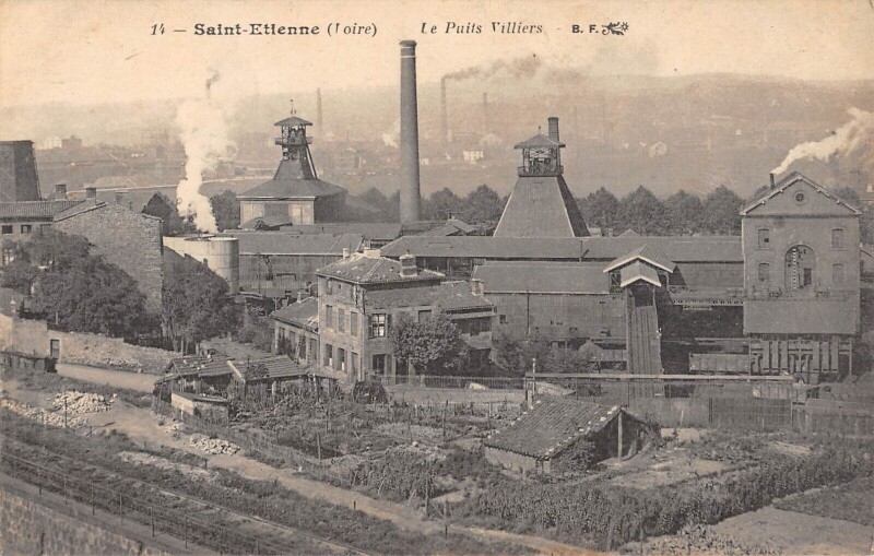 Carte postale ancienne Saint Etienne - Le Puits Villiers