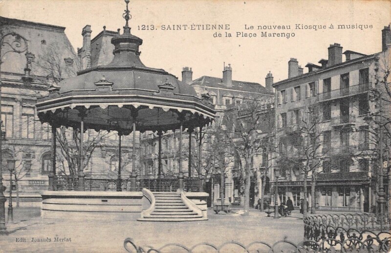 Carte postale ancienne Saint Etienne - Le Nouveau Kiosque A Musique De La Place Marengo