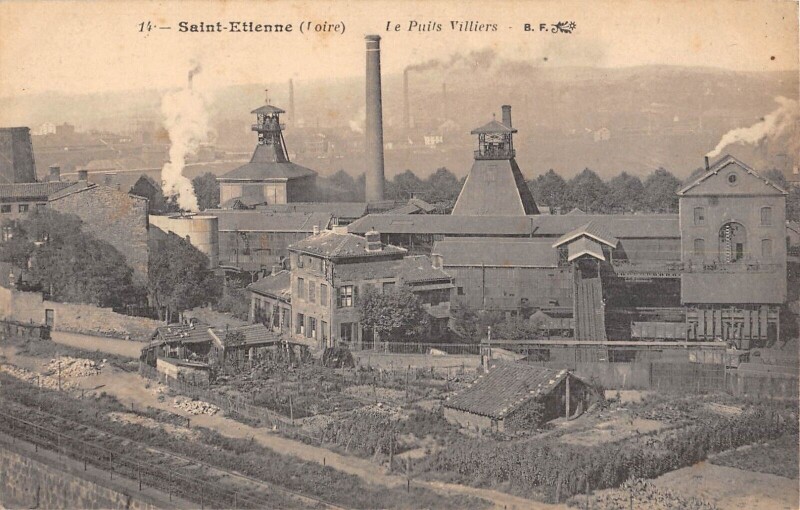 Carte postale ancienne Saint Etienne - Puits Villiers