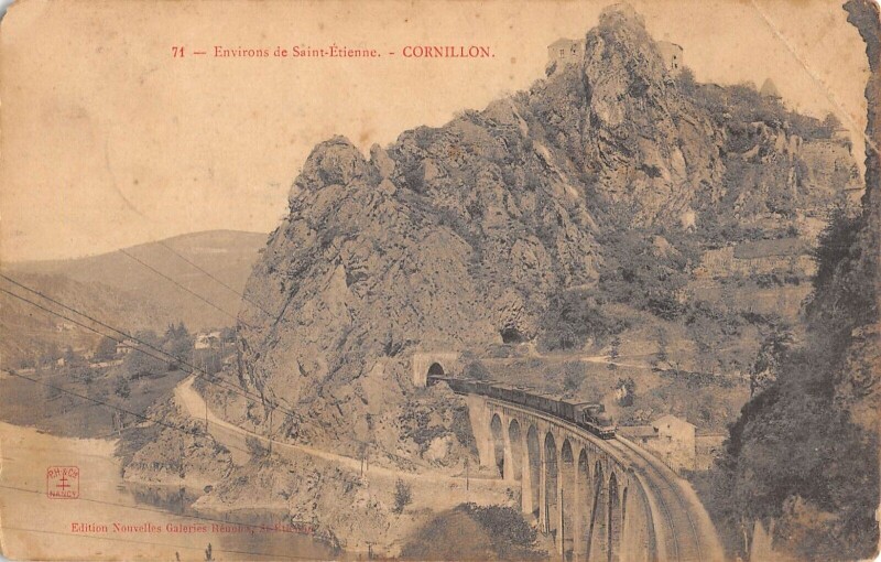 Carte postale ancienne Env. Saint Etienne - Cornillon - Train