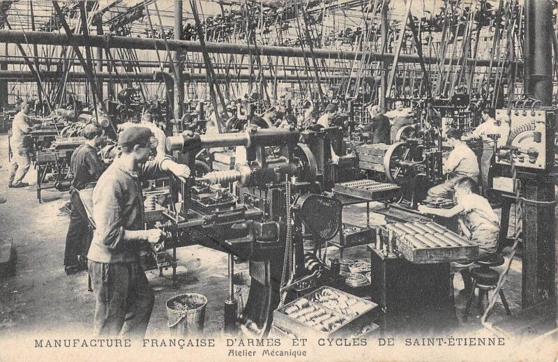 Carte postale ancienne Manufacture D'Armes Et De Cycles De Saint Etienne - Atelier Mecanique