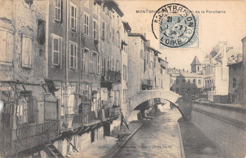 Carte postale ancienne Montbrison - Quai De La Porcherie à Montbrison