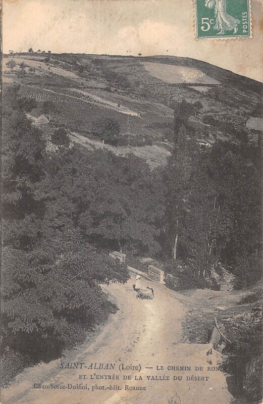 Carte postale ancienne Saint Alban - Le Chemin De Ronde - Entree De La Vallee Du Desert