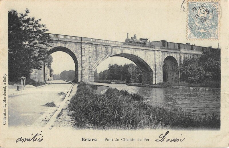 Carte postale ancienne Briare - Le Pont Du Chemin De Fer - Train à Briare