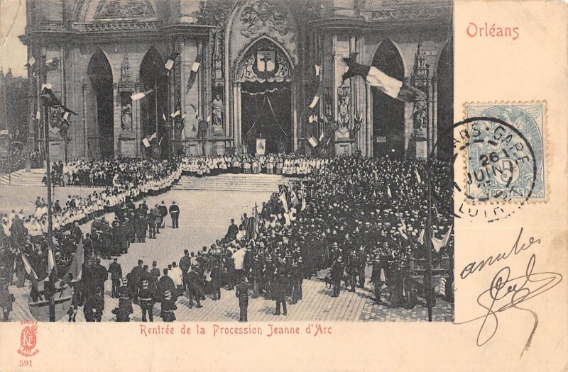 Carte postale ancienne Orleans - Rentree De La Procession De Jeanne D'Arc