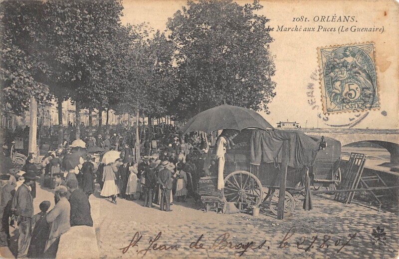 Carte postale ancienne Orleans - Le Marche Aux Puces - Le Guenaire
