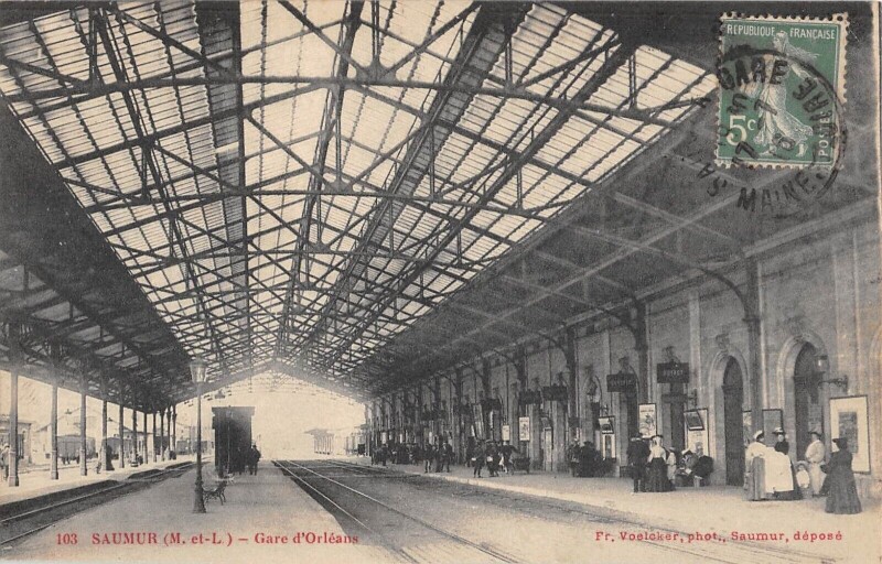Carte postale ancienne Saumur - Gare D'Orleans à Saumur