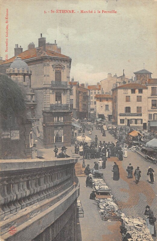 Carte postale ancienne Saint Etienne - Marche A La Ferraille