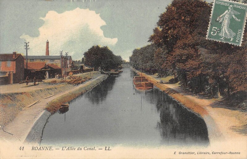 Carte postale ancienne Saint Etienne - L'Allee Du Canal