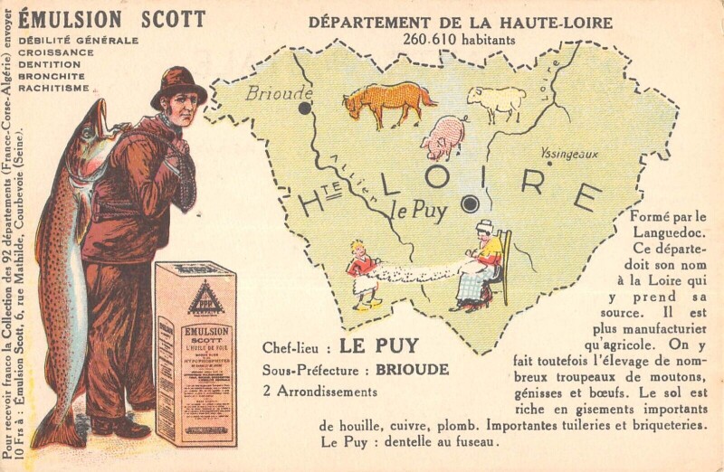 Carte postale ancienne Cpa Du Departement De La Haute Loire - Cpa Publicite