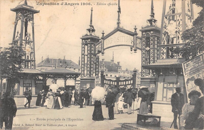 Carte postale ancienne Exposition D'Angers 1906 - Entree Principale à Angers