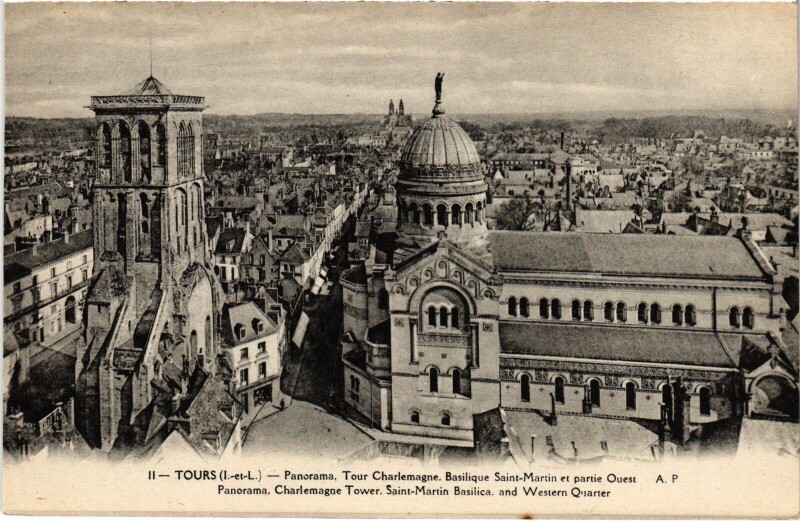 Carte postale ancienne Tours panorama à Tours