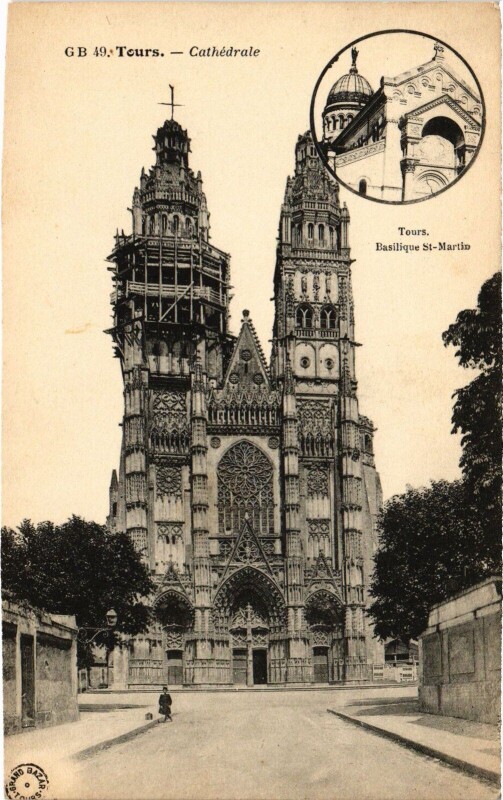 Carte postale ancienne Tours La Cathedrale à Tours