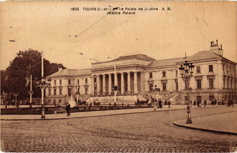 Carte postale ancienne Tours Palais de Justice à Tours