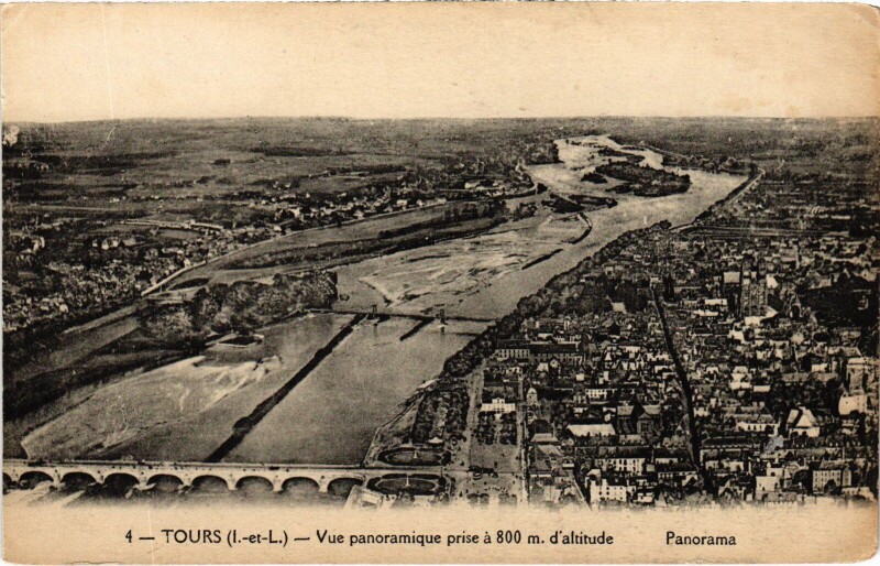 Carte postale ancienne Tours vue panoramique à Tours