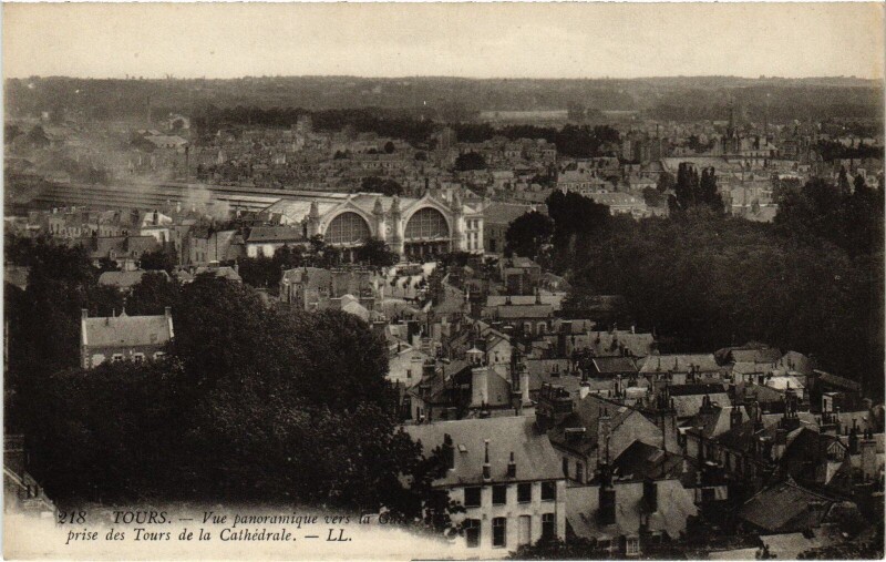 Carte postale ancienne Tours vue panoramique à Tours
