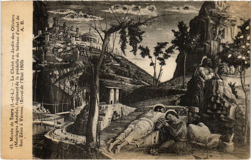 Carte postale ancienne Tours Le Musee Christ au Jardin des Oliviers à Tours