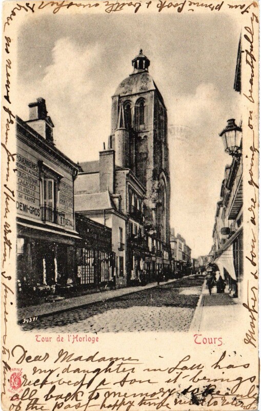 Carte postale ancienne Tours Tour de l'Horloge à Tours
