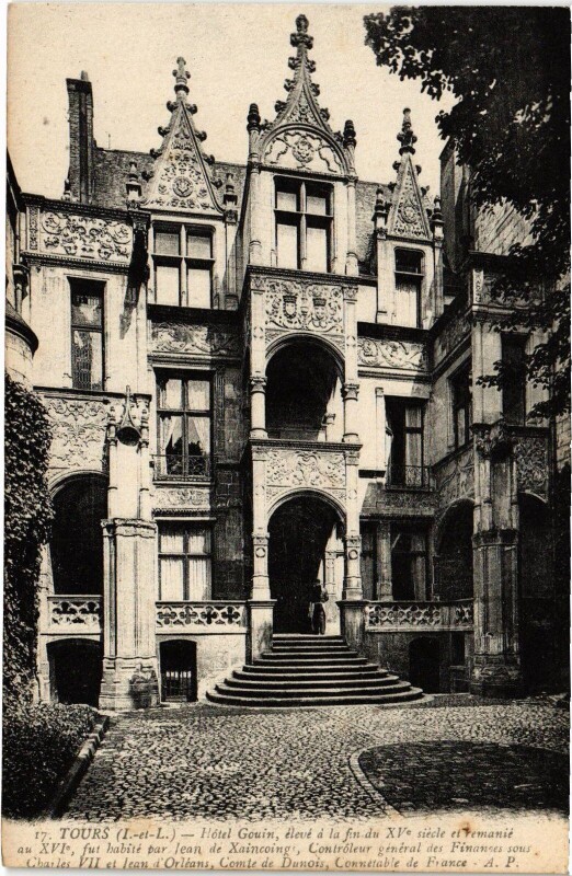 Carte postale ancienne Tours - Hotel Gouin à Tours