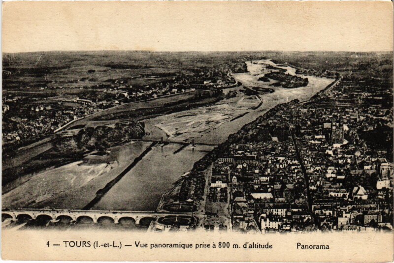 Carte postale ancienne Tours vue panoramique à Tours