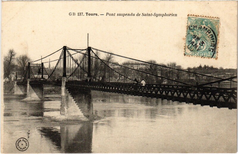 Carte postale ancienne Tours Pont Saint-Symphorien à Tours