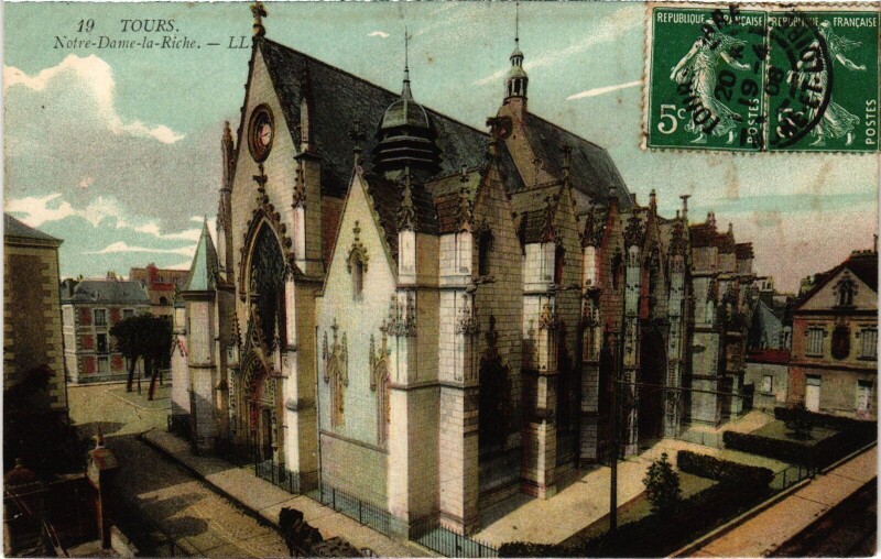 Carte postale ancienne Tours Notre Dame la Riche à La Riche