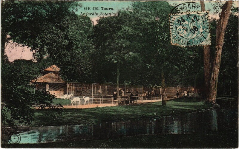 Carte postale ancienne Tours Jardin Botanique à Tours