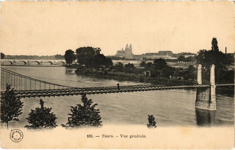 Carte postale ancienne Tours vue generale à Tours