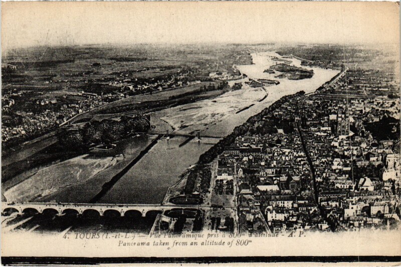 Carte postale ancienne Tours vue panoramique à Tours