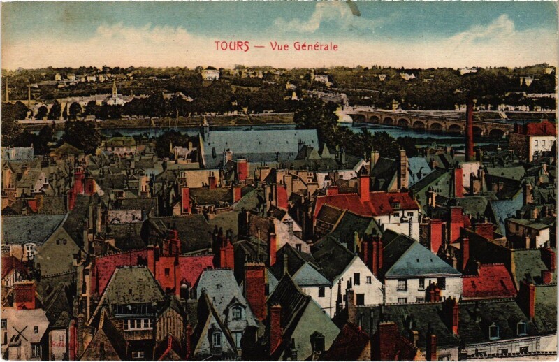 Carte postale ancienne Tours vue generale à Tours