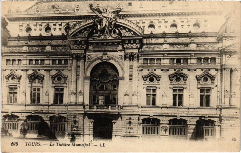 Carte postale ancienne Tours Theatre Municipal à Tours